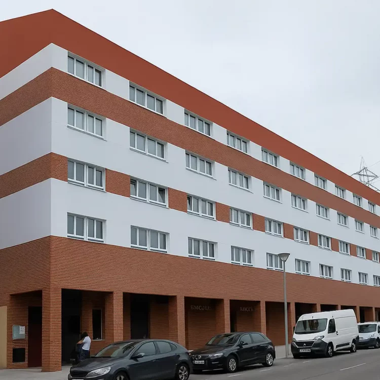 aislamiento de fachada SATE en edificio principal